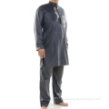 Arab Gown Men's Embroidered Thobe Round Neck